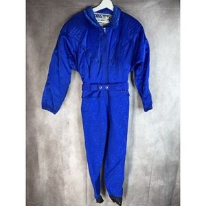 Vintage Nils Full Body Ski Suit In Cobalt Blue Women's Size 10